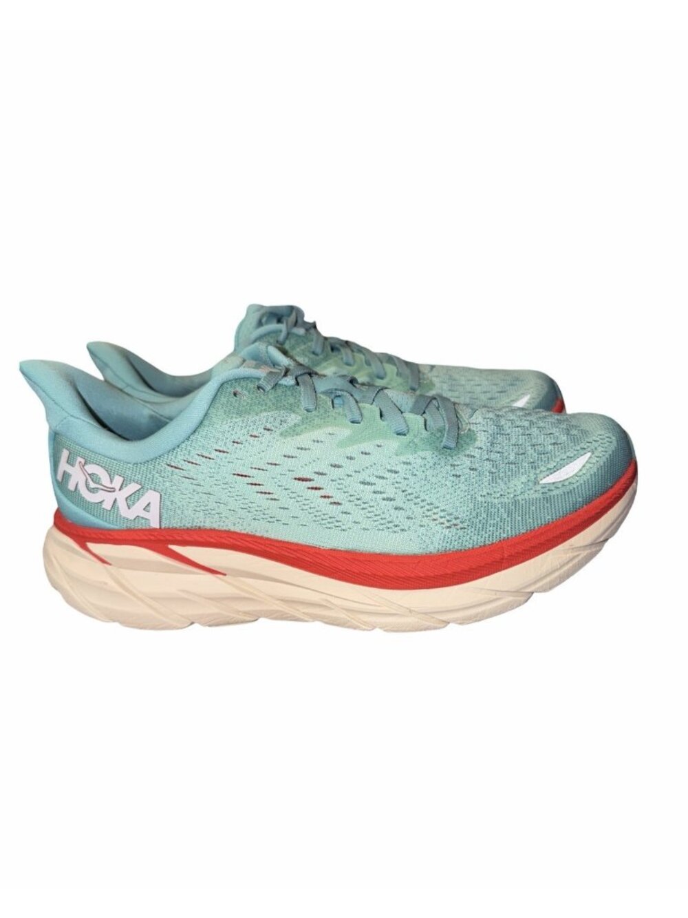 Hoka One One Women's Clifton 8 Running Shoes Sz 8 B Aqua Blue  Running Workout